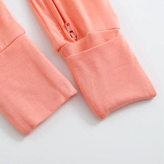 Luxie Charm - Luxie Charm - Joyful Coral Zippered Romper I NICU I Convertible Footie - Classy Rascals Boutique