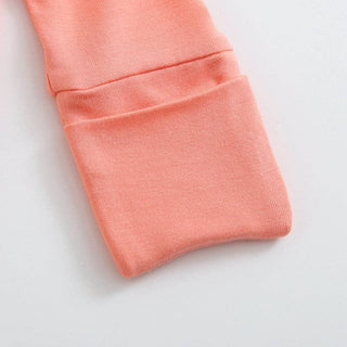 Luxie Charm - Luxie Charm - Joyful Coral Zippered Romper I NICU I Convertible Footie - Classy Rascals Boutique