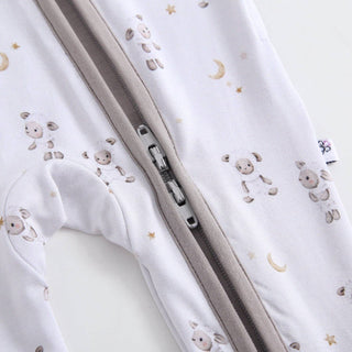 Luxie Charm - Luxie Charm - Little Lamb Zippered Baby Romper - Classy Rascals Boutique