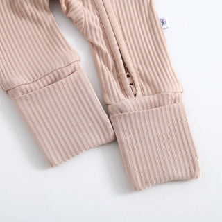 Luxie Charm - Luxie Charm - Maple Ribbed Zippered Baby Romper - Classy Rascals Boutique