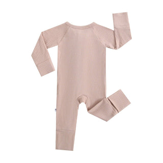 Luxie Charm - Luxie Charm - Maple Ribbed Zippered Baby Romper - Classy Rascals Boutique