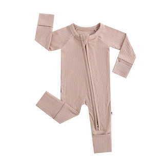 Luxie Charm - Luxie Charm - Maple Ribbed Zippered Baby Romper - Classy Rascals Boutique