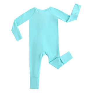 Luxie Charm - Luxie Charm - Turquoise Zippered Romper NICU Newborn Outfit - Classy Rascals Boutique