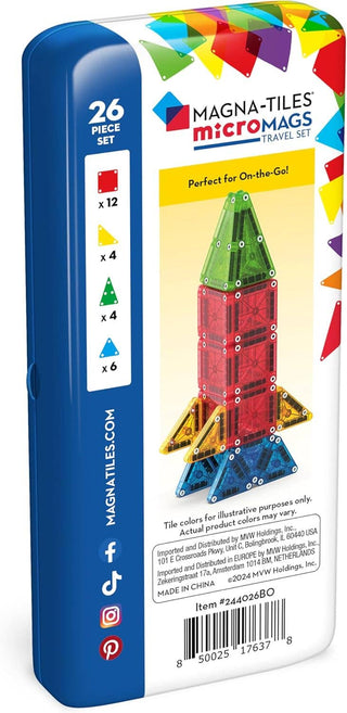 Magna - Tiles - Magna - Tiles - Magna - Tiles MicroMAGS 26 - Piece Travel Set - Classy Rascals Boutique