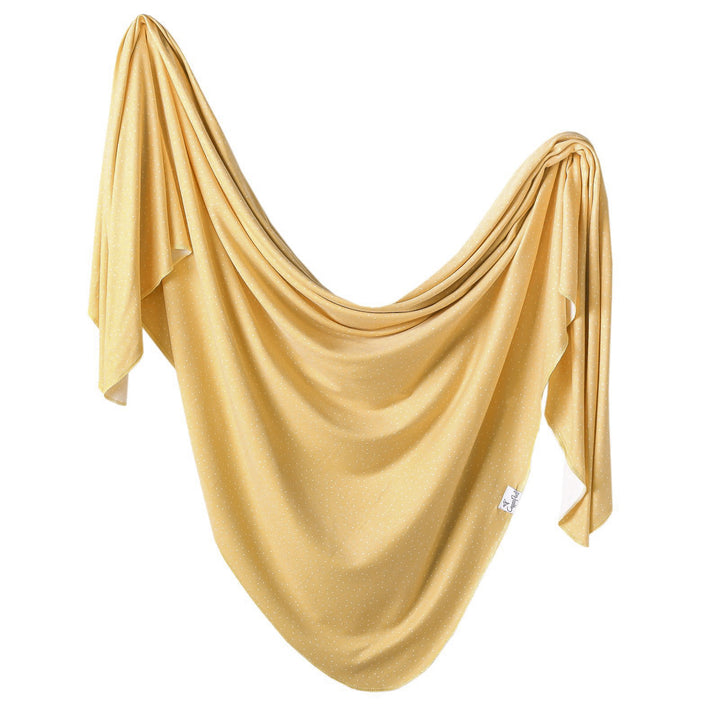 Copper Pearl Knit Swaddle Blanket Marigold