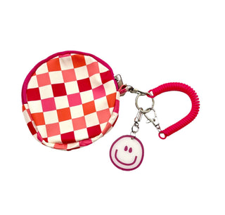 Mavi Bandz - Mavi Bandz - Checkered Backpack Mini Pouch Smiley Face Keychain Wristlet - Classy Rascals Boutique