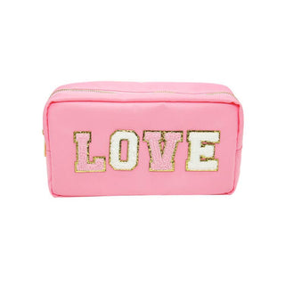Mavi Bandz - Mavi Bandz - Varsity Collection Nylon Cosmetic Bag Pink Love Chenille - Classy Rascals Boutique