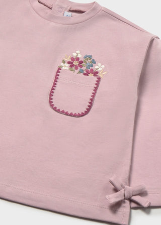 Mayoral - Mayoral Baby & Toddler Girl Mauve Floral Long-Sleeve T-Shirt - Classy Rascals Boutique