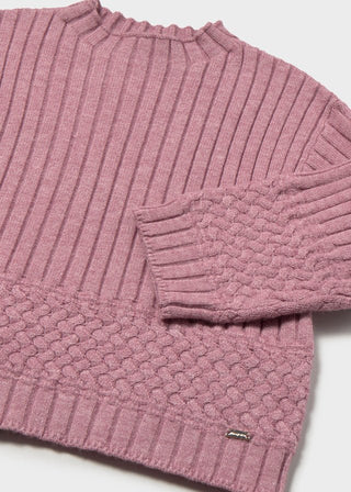 Mayoral - Mayoral Baby & Toddler Girl Violet Ribbed Sweater - Classy Rascals Boutique