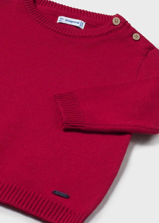 Mayoral - Mayoral Basic Crew Neck Jumper Red - Classy Rascals Boutique