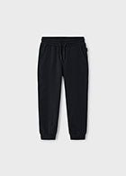 Mayoral - Mayoral Basic Cuffed Fleece Trousers Black - Classy Rascals Boutique