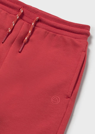 Mayoral - Mayoral Basic Cuffed Fleece Trousers Tomato - Classy Rascals Boutique