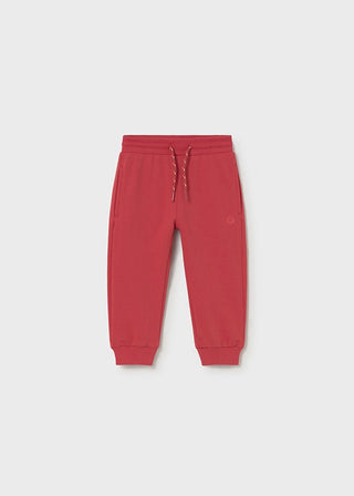 Mayoral - Mayoral Basic Cuffed Fleece Trousers Tomato - Classy Rascals Boutique