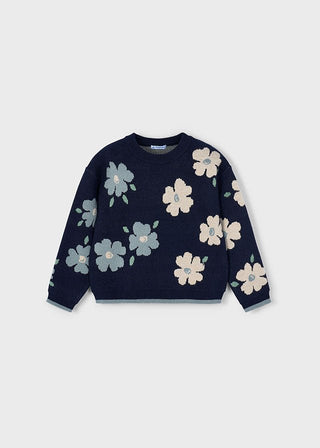 Mayoral - Mayoral Jacquard Jumper Flowers - Classy Rascals Boutique