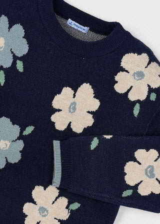 Mayoral - Mayoral Jacquard Jumper Flowers - Classy Rascals Boutique