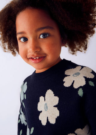Mayoral - Mayoral Jacquard Jumper Flowers - Classy Rascals Boutique