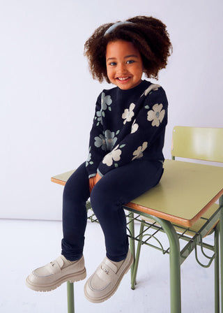 Mayoral - Mayoral Jacquard Jumper Flowers - Classy Rascals Boutique