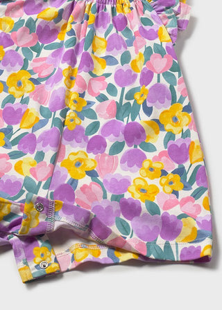 Mayoral - Mayoral Knit Printed Jumpsuit Lilac Floral - Classy Rascals Boutique
