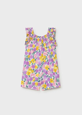 Mayoral - Mayoral Knit Printed Jumpsuit Lilac Floral - Classy Rascals Boutique