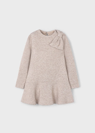 Mayoral - Mayoral Knitted Dress Toffee w/Bow - Classy Rascals Boutique
