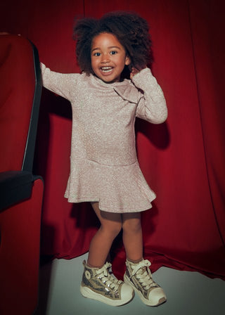 Mayoral - Mayoral Knitted Dress Toffee w/Bow - Classy Rascals Boutique