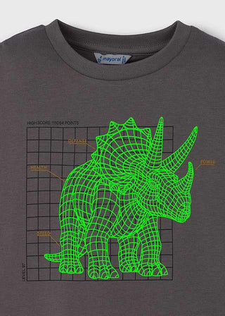 Mayoral - Mayoral L/S T-Shirt Glow in the Dark Grey Dino - Classy Rascals Boutique