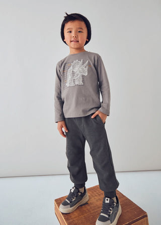 Mayoral - Mayoral L/S T-Shirt Glow in the Dark Grey Dino - Classy Rascals Boutique