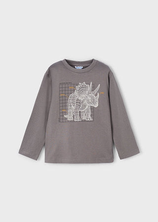 Mayoral - Mayoral L/S T-Shirt Glow in the Dark Grey Dino - Classy Rascals Boutique