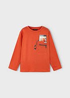 Mayoral - Mayoral L/S T-Shirt Orange Basketball - Classy Rascals Boutique