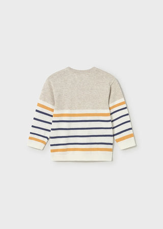 Mayoral - Mayoral Navy/Peach Stripe Sweater - Classy Rascals Boutique