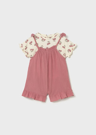 Mayoral - Mayoral Overall and Cherries T-Shirt Set - Classy Rascals Boutique