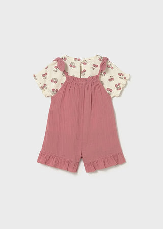 Mayoral - Mayoral Overall and Cherries T-Shirt Set - Classy Rascals Boutique