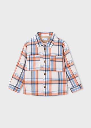 Mayoral - Mayoral Overshirt Orange Plaid - Classy Rascals Boutique