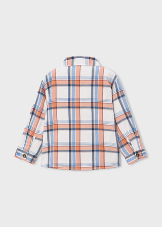 Mayoral - Mayoral Overshirt Orange Plaid - Classy Rascals Boutique