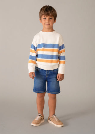 Mayoral - Mayoral Peach Stripes Sweater - Classy Rascals Boutique