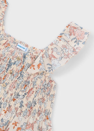 Mayoral - Mayoral Printed Bambula Top Salmon - Classy Rascals Boutique