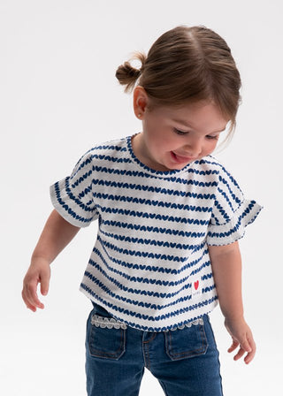 Mayoral - Mayoral Printed S/S T-Shirt Porcelain - Classy Rascals Boutique