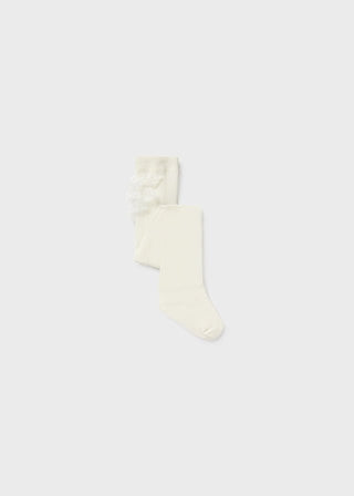 Mayoral - Mayoral Ruffles Tights Natural - Classy Rascals Boutique