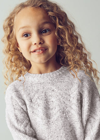 Mayoral - Mayoral Sequins Sweater Silver - Classy Rascals Boutique