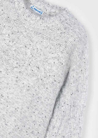 Mayoral - Mayoral Sequins Sweater Silver - Classy Rascals Boutique