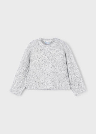 Mayoral - Mayoral Sequins Sweater Silver - Classy Rascals Boutique