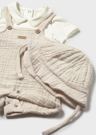 Mayoral - Mayoral Short Romper Wheat - Classy Rascals Boutique