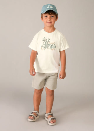 Mayoral - Mayoral S/S Embroidered Shirt Moped - Classy Rascals Boutique