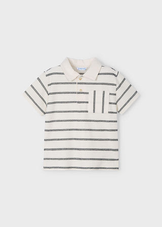 Mayoral - Mayoral S/S Polo Cream Stripes - Classy Rascals Boutique