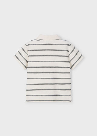 Mayoral - Mayoral S/S Polo Cream Stripes - Classy Rascals Boutique