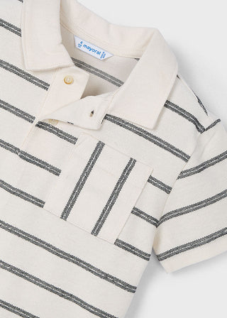 Mayoral - Mayoral S/S Polo Cream Stripes - Classy Rascals Boutique