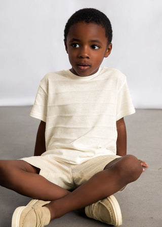 Mayoral - Mayoral S/S T-Shirt Cream - Classy Rascals Boutique