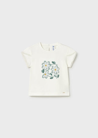 Mayoral - Mayoral S/S T-Shirt Mint Floral - Classy Rascals Boutique