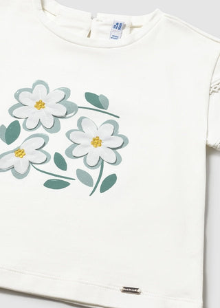 Mayoral - Mayoral S/S T-Shirt Mint Floral - Classy Rascals Boutique