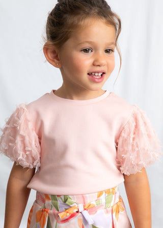 Mayoral - Mayoral S/S Tulle T-Shirt Blossom - Classy Rascals Boutique